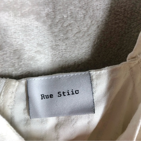 Rue Stiic Puff Sleeve Babydoll Top Size XS White Milkmaid Cottage Farmhouse - Picture 5 of 8